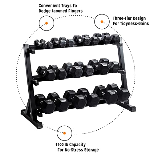 3-Tier Dumbbell Rack Weight Storage Organizer F3670