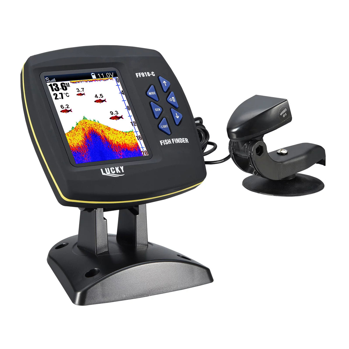 Color LCD Screen Fish Finder 590ft Water Depth C105