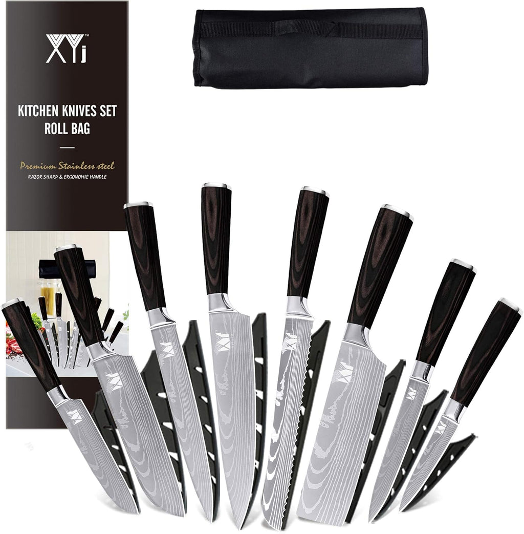 8 Piece Stainless Steel Chef Knife Set with Carry Case K6266