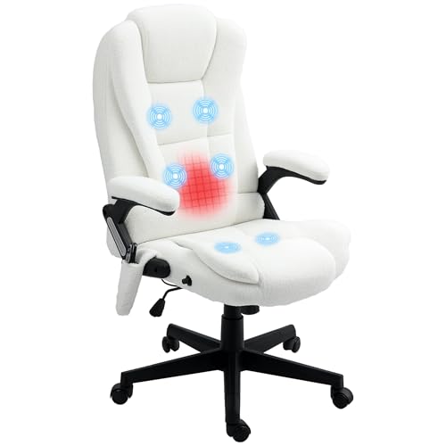 White Velvet High Back Reclining Office Chair with Remote U50776