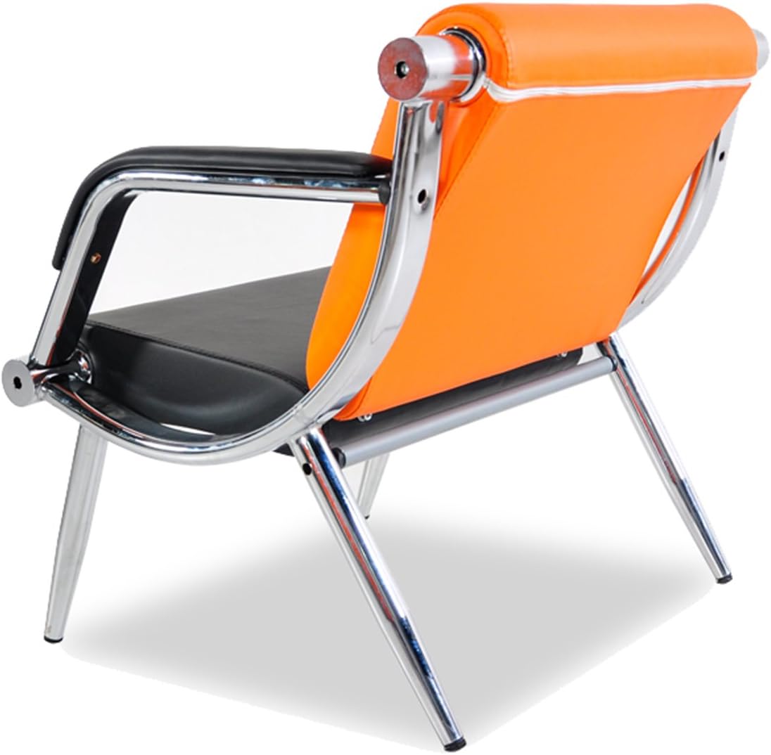 Orange And Black PU Leather Office Reception Chair K1371
