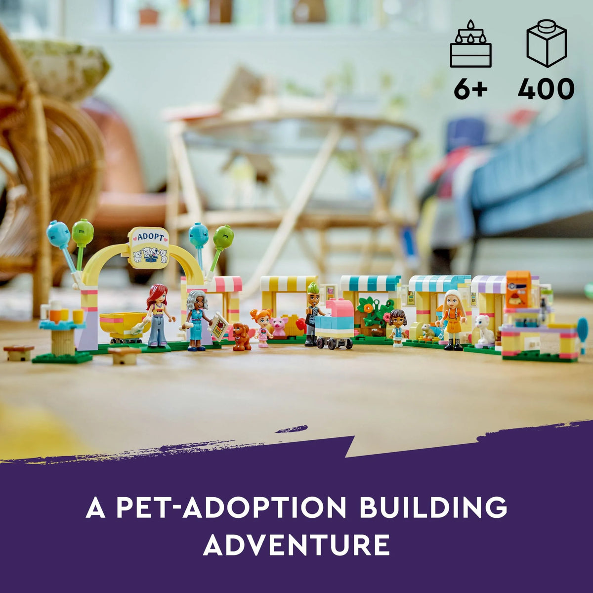 LEGO Friends Pet Adoption Day Toy Animal Set with 7 Characters and 5 Animal Figures L535017