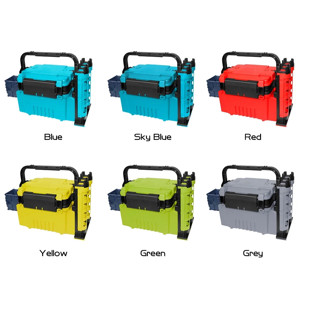 Fishing Box Travel Case with Bottle Holder and Rod Stands Tubes H515