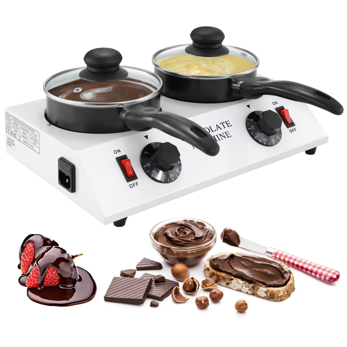 Chocolate Melting Pot, Double Pots Electric Melter A240