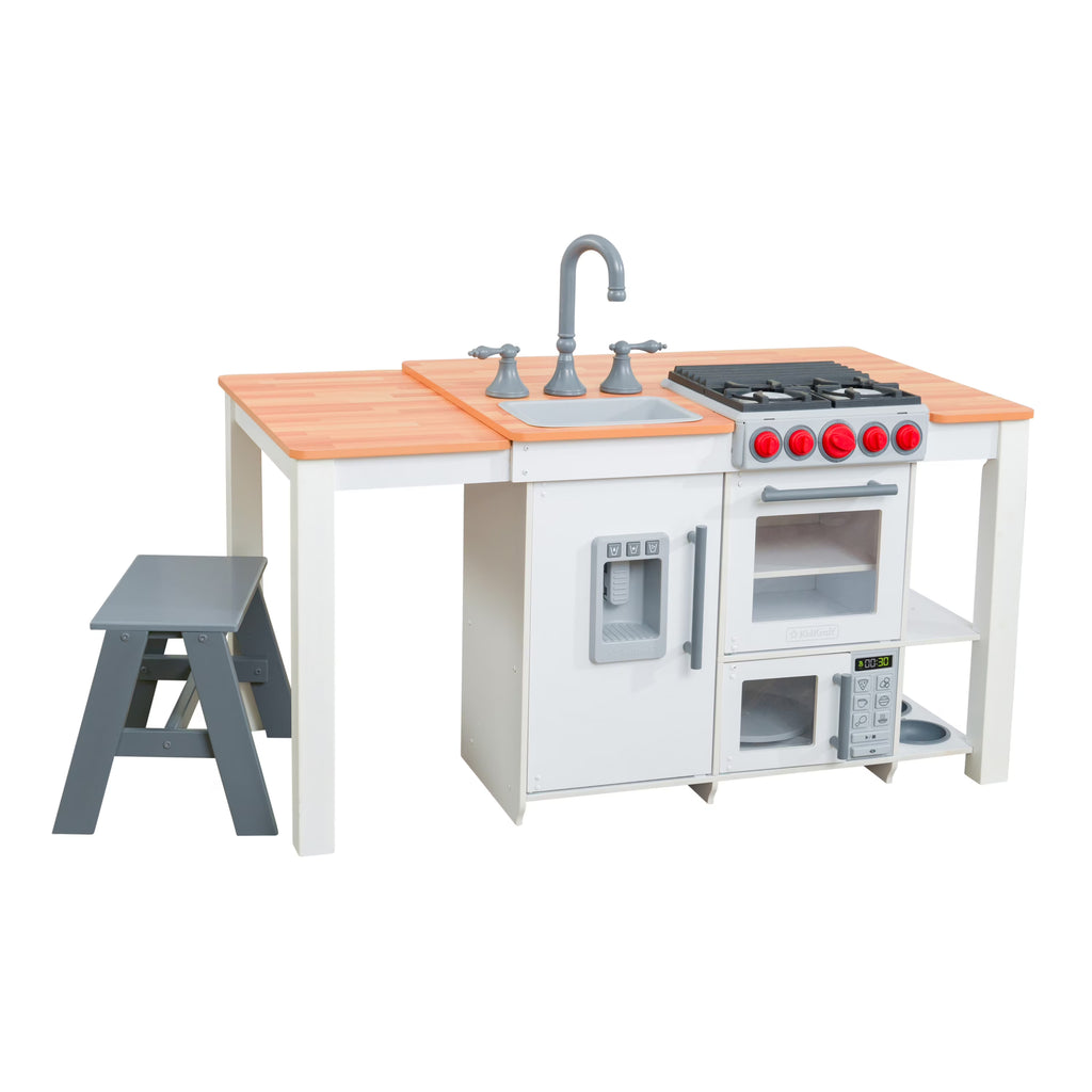 White Wooden Play Kitchen with Lights and Sounds E854775