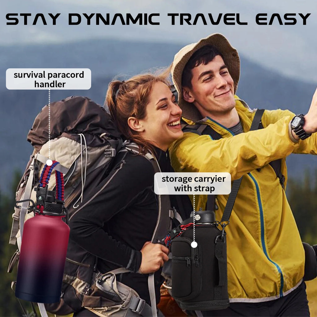 64OZ Insulated Water Bottle with Straw & Spout Lid C71434