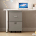 White Gray 2 Drawer Rolling File Cabinet K5693