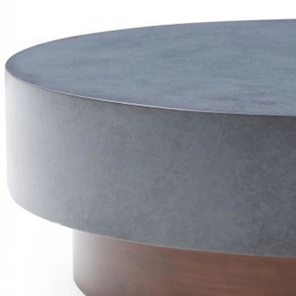 48 in. Antique Copper Grey Steel Round Coffee Table A9053