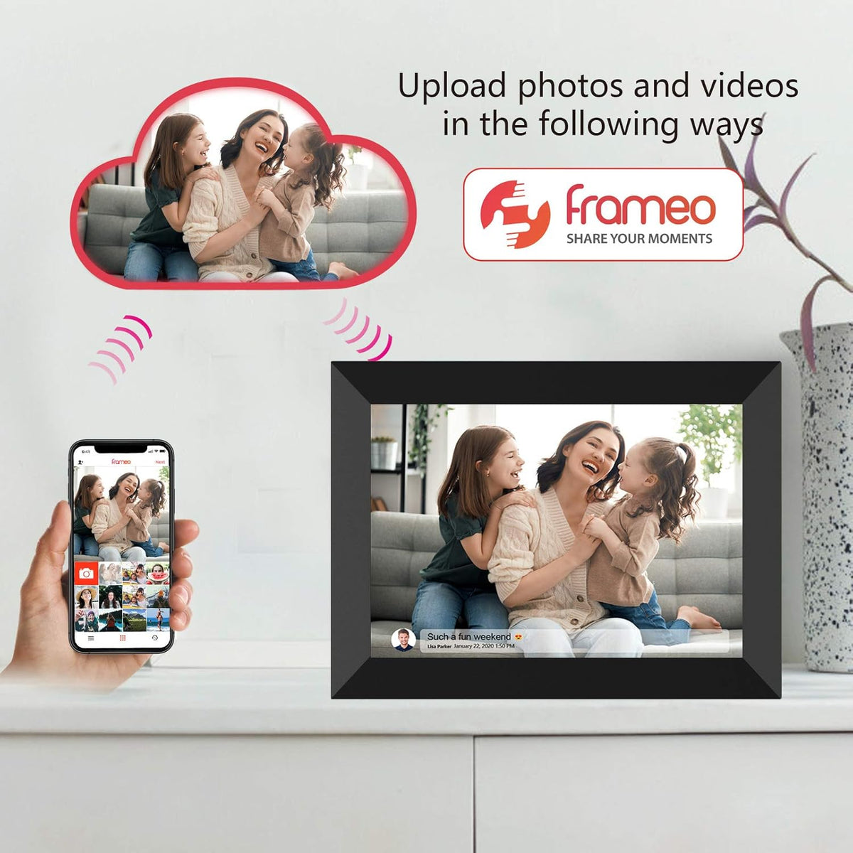 10 Inch Smart WiFi Digital Photo Frame 2K IPS LCD Touch Screen 16GB Storage T6834