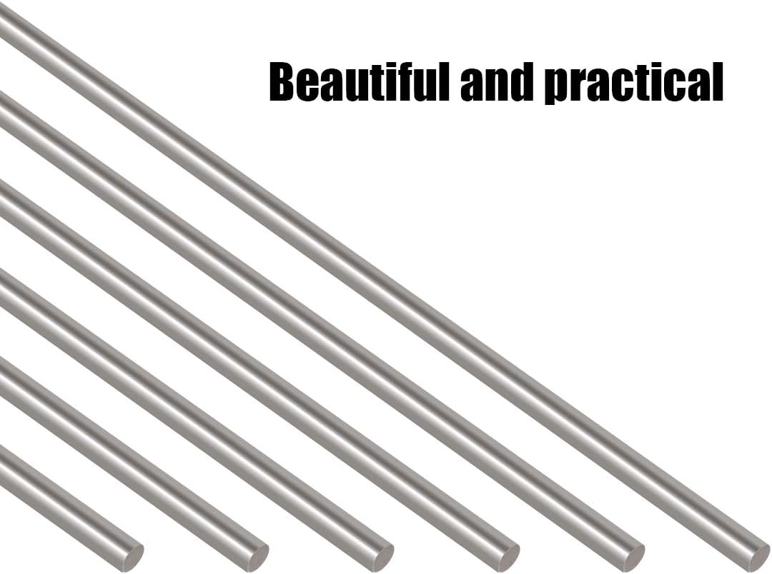6Pcs 3mm x 300mm Stainless Steel Solid Round Rod Lathe Bar Stock A247274