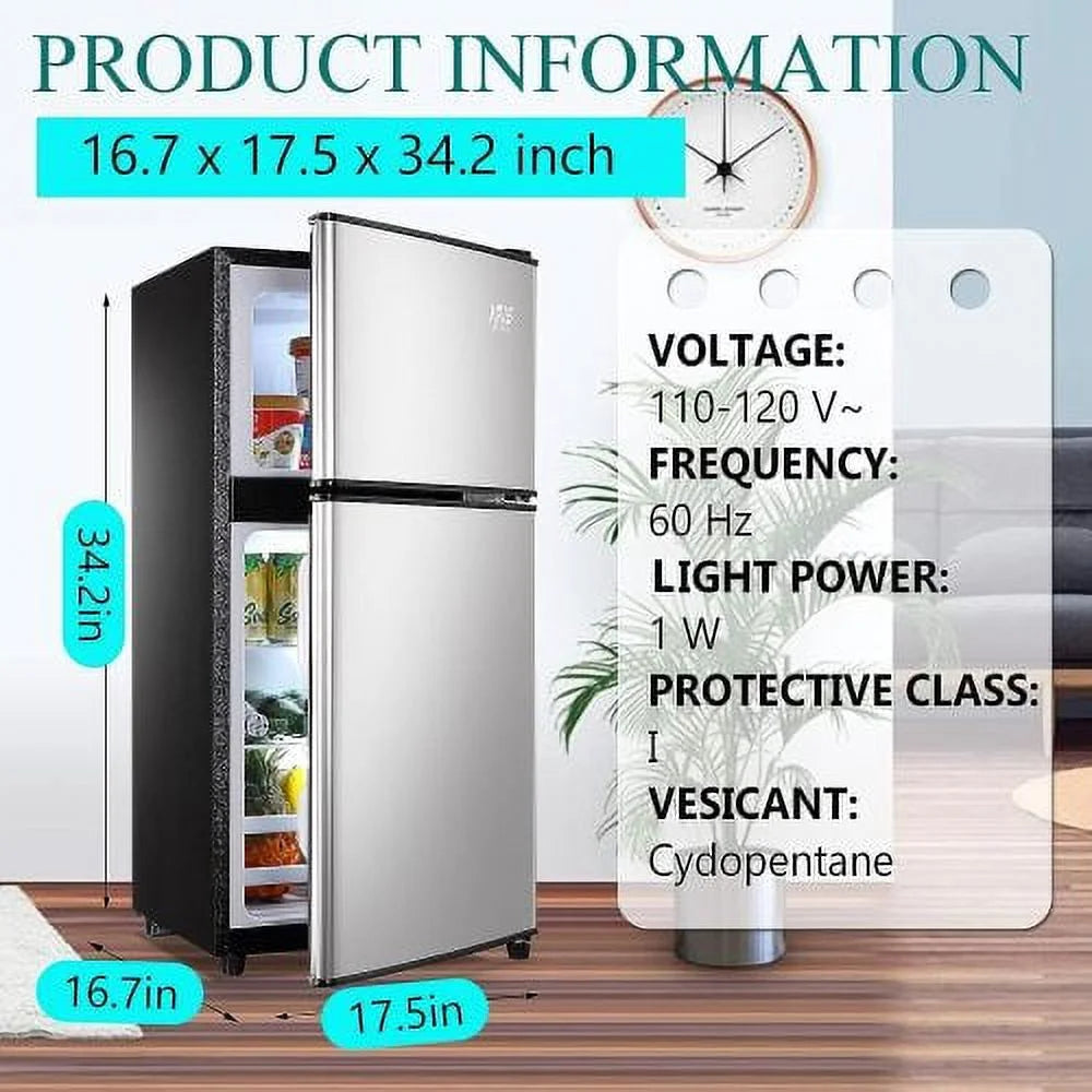 3.5 Cubic Feet Mini Fridge with Freezer and 2 Door X1442