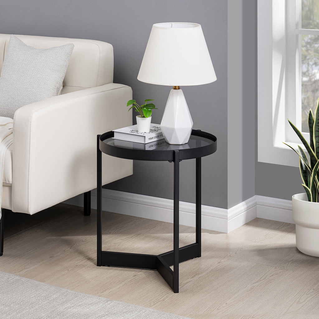 Metal and Glass Side Table A316860