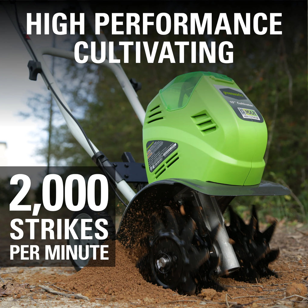 40V 10-inch Cordless Cultivator/Tiller with Battery and Charger T345