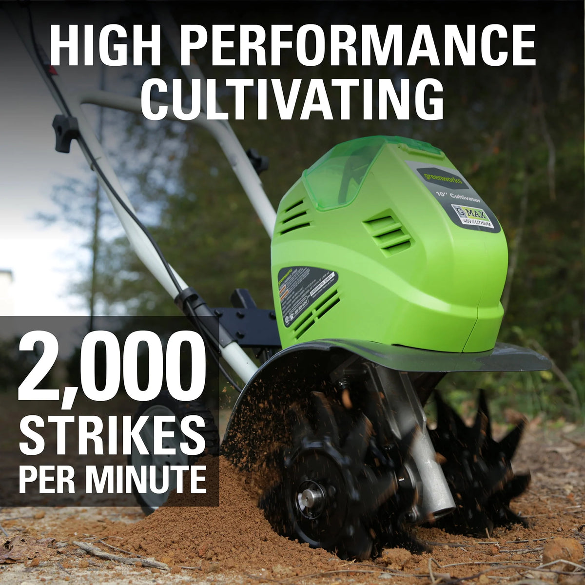 40V 10-inch Cordless Cultivator/Tiller with Battery and Charger T345