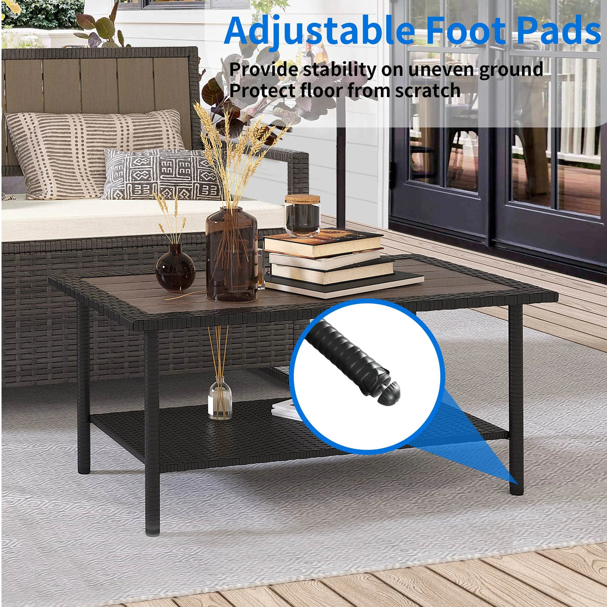 Black Wicker Coffee Table W810483
