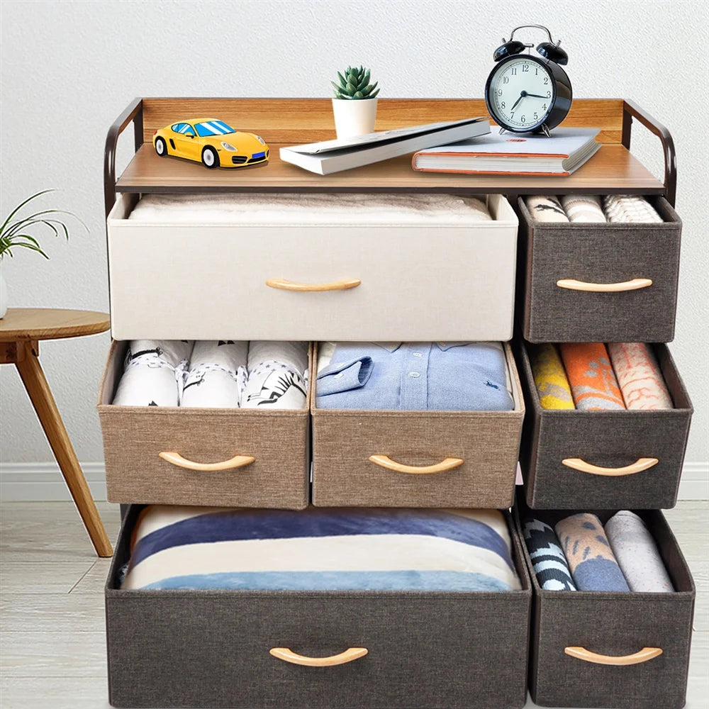 Fabric Drawer Dresser with 7 Drawers W118