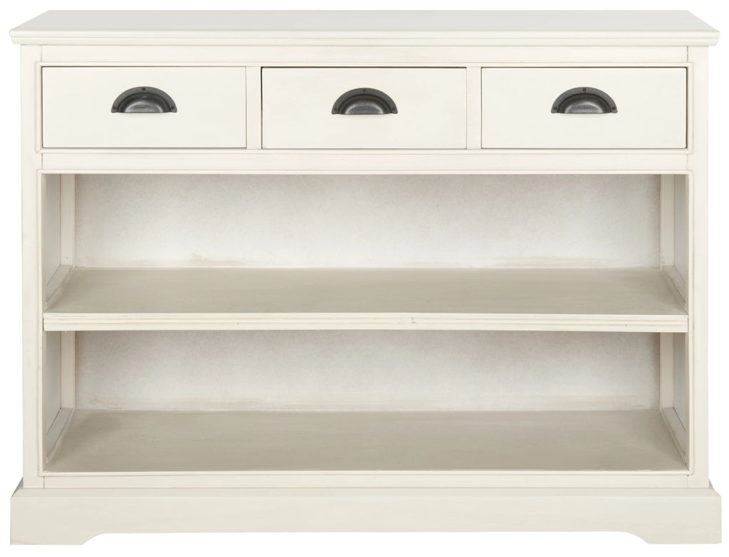 White Bookshelf Storage Unit with 3 Drawers N11967