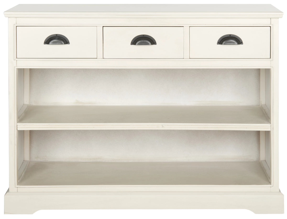 White Bookshelf Storage Unit with 3 Drawers N11967