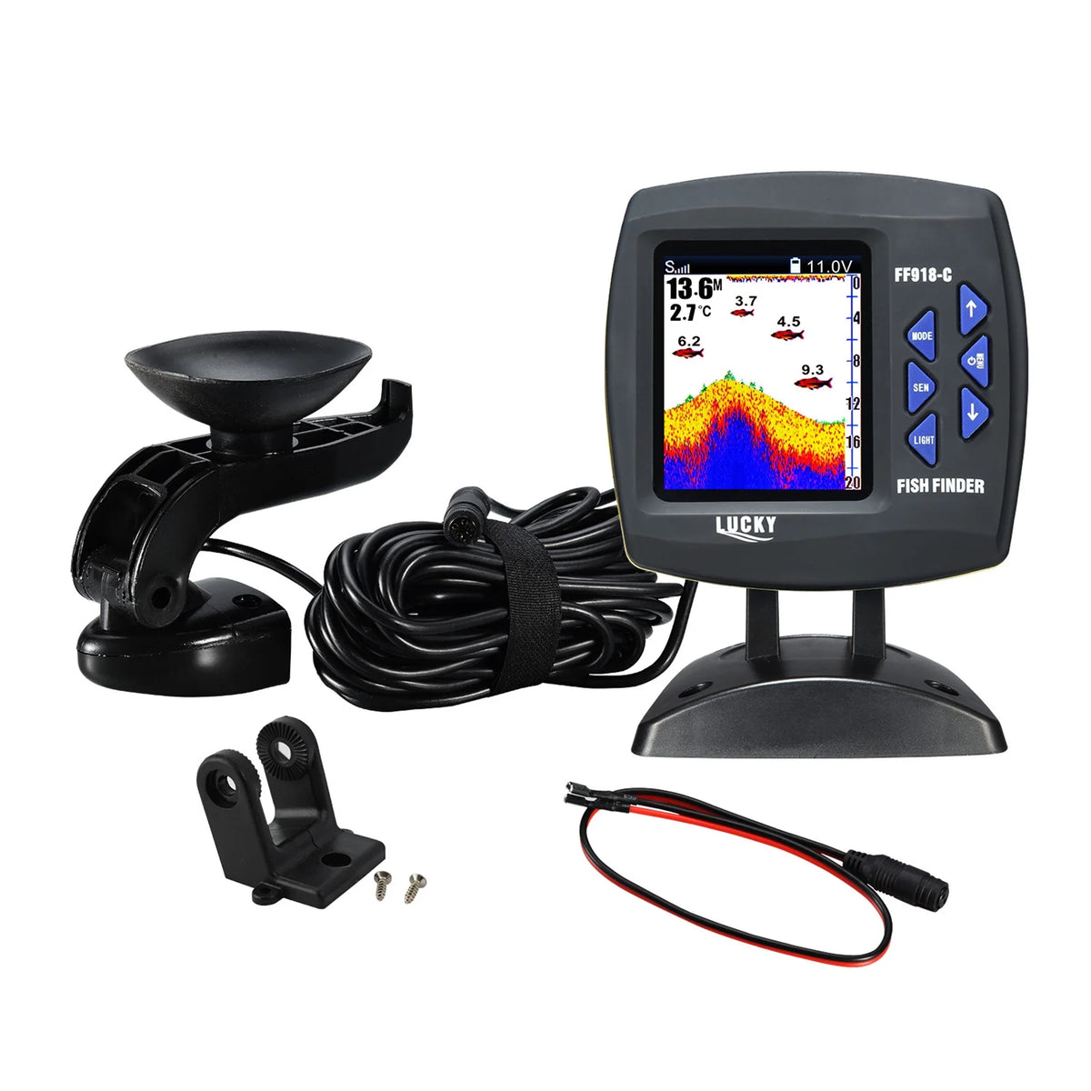 Color LCD Screen Fish Finder 590ft Water Depth C105