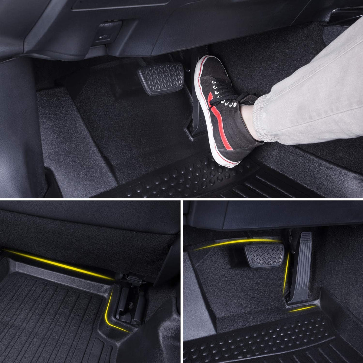 Black Waterproof Custom Fit Floor Mats for Tesla Model Y O6355