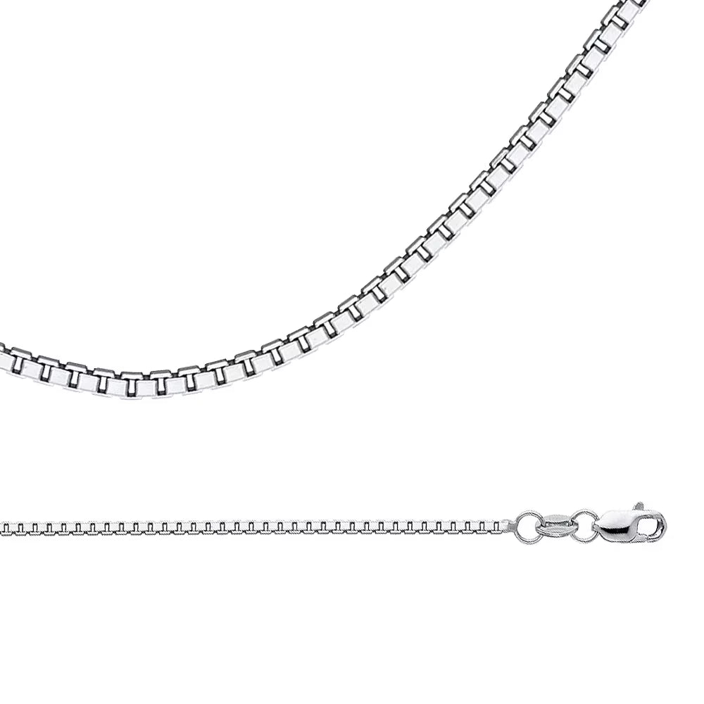 Solid 14k White Gold Chain Necklace, 1.2 mm - 16 inch W33797