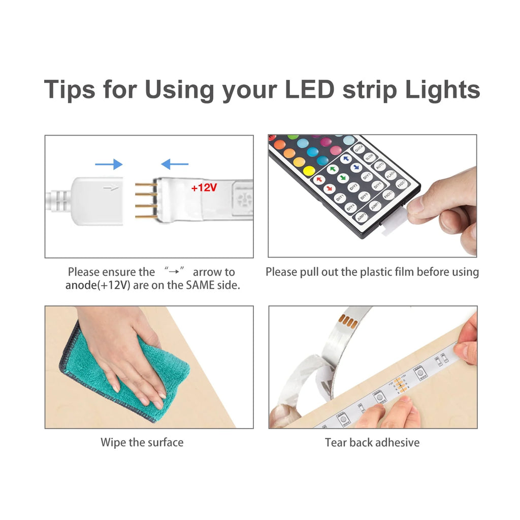 LED Strip Light 32.8ft with Remote Control and 12V Power Supply I679218