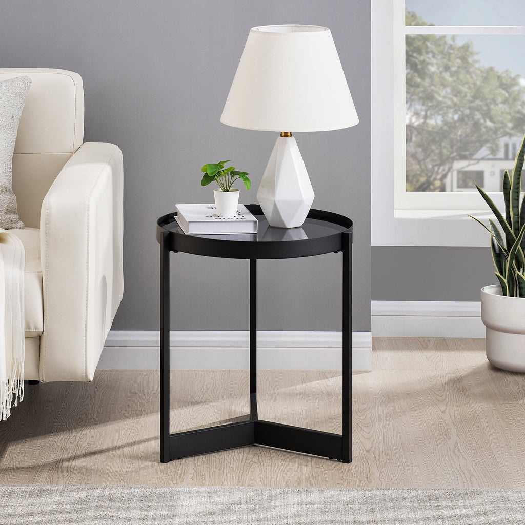 Metal and Glass Side Table A316860