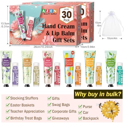 Hand Cream and Lip Balm Set with Organza Bag D970