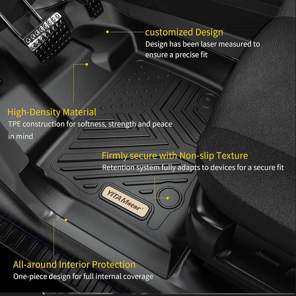 Black Custom Fit Car Floor Mats 3 Rows with Cargo Trunk Liner F904