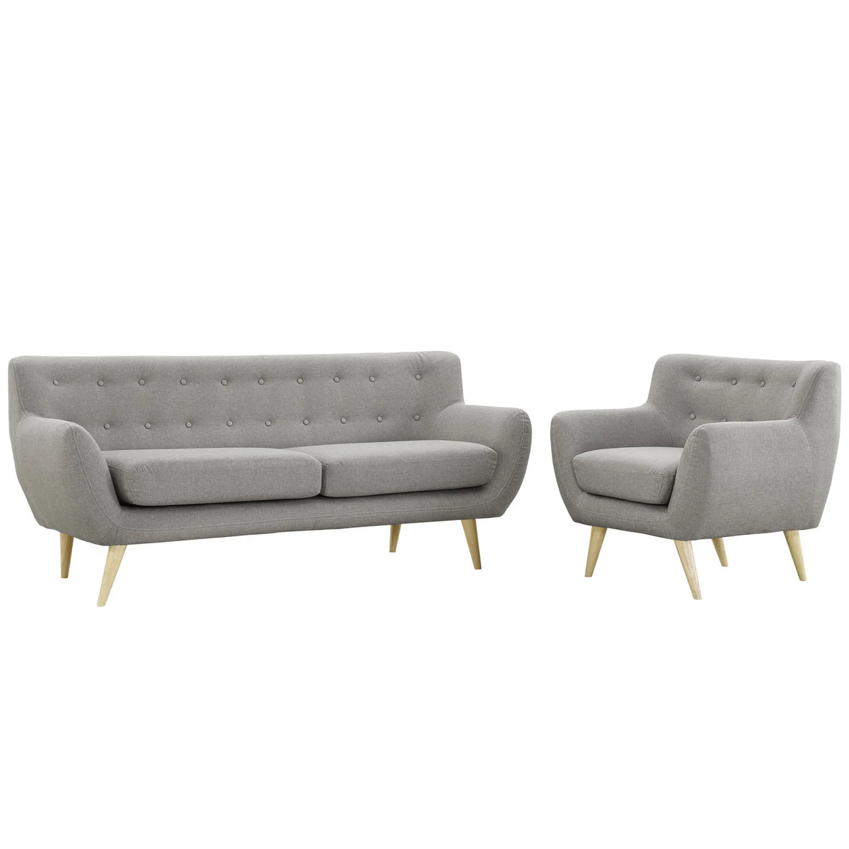 Grey Fabric Plywood Two PCS Living Room Set G443