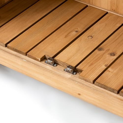 Outdoor Wooden Potting Bench with Wheel Z21628