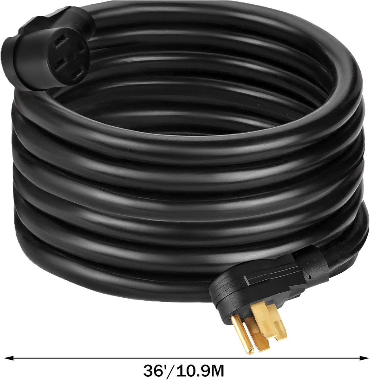 36Ft 30 Amp RV Extension Cord Copper Wire Power Supply Cable Pack of 2 P45945